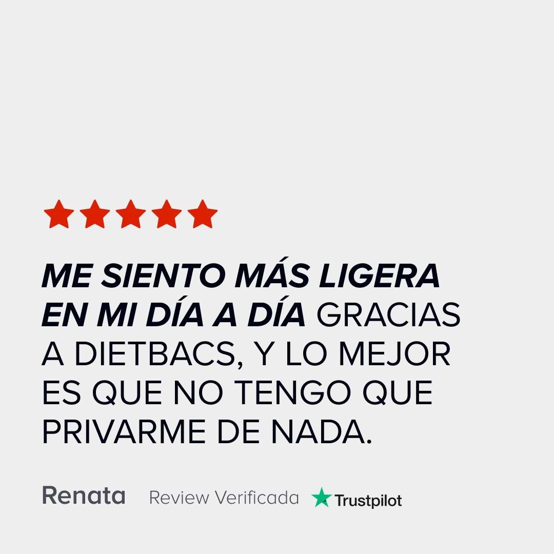 Valoración de clientes con testimonios y experiencias positivas sobre Dietbacs.