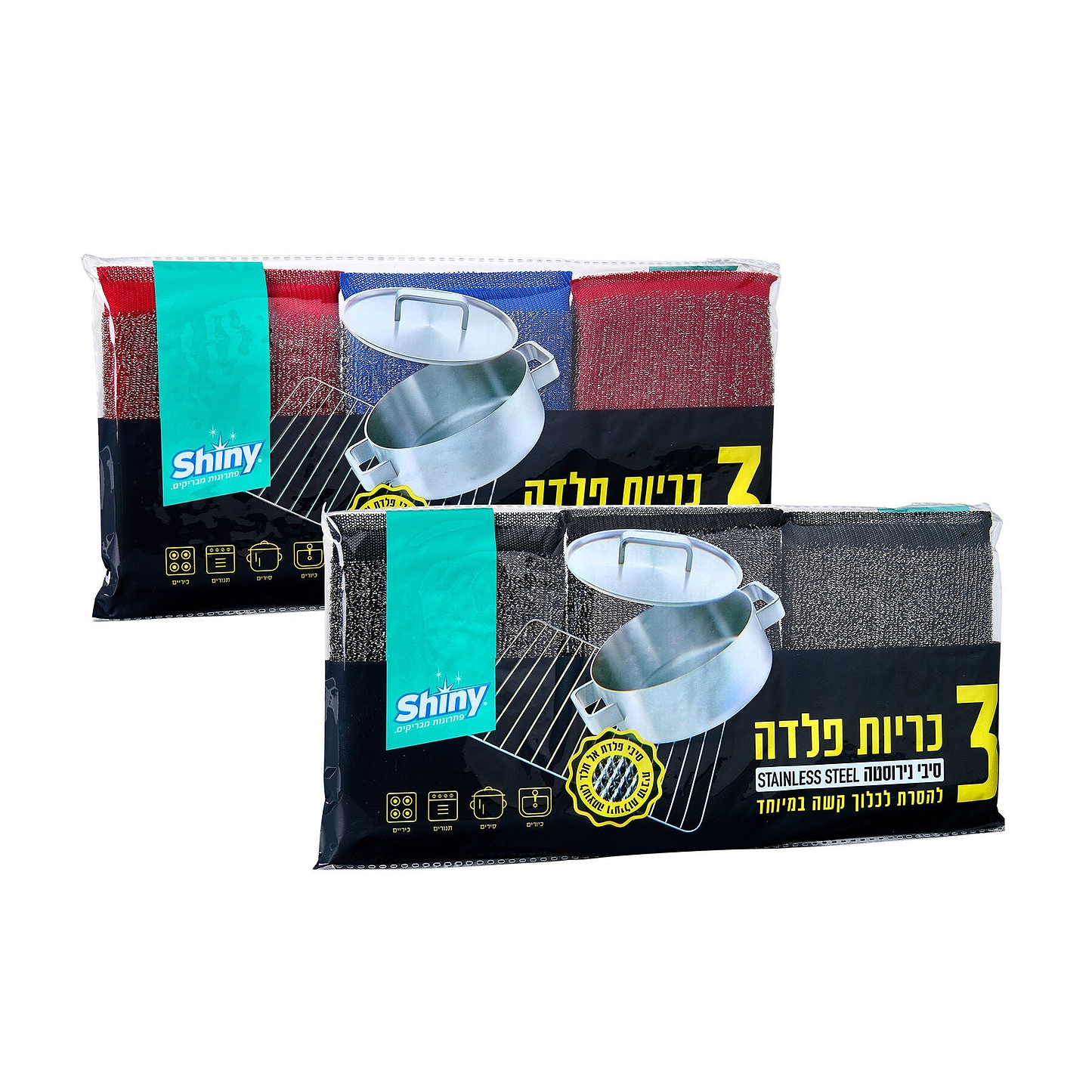 כריות ברזל לקרצוף חזק 3 יח' רול מרקט Roll Market