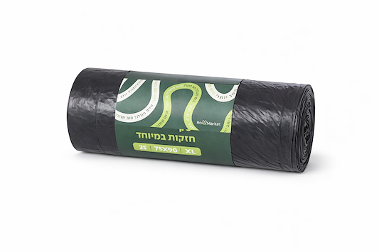 שקיות אשפה 75X90 שחור עבות במיוחד 25 יחידות