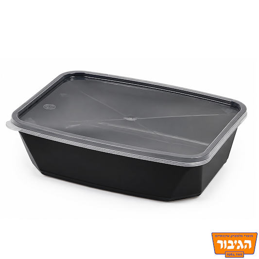 מיכל 1 ליטר שחור 50 יח' ללא מכסה רול מרקט Roll Market