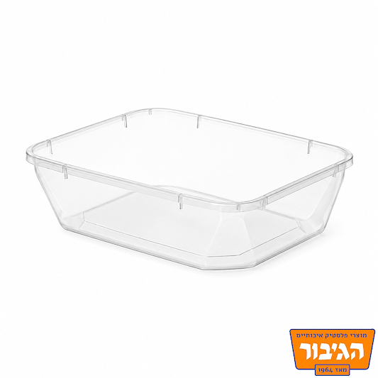 מיכל 1 ליטר שקוף 50 יח' ללא מכסה רול מרקט Roll Market