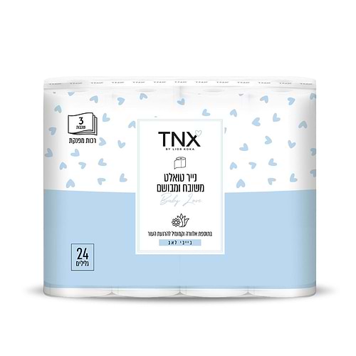 TNX נייר טואלט תלת שכבתי 24 גלילים
