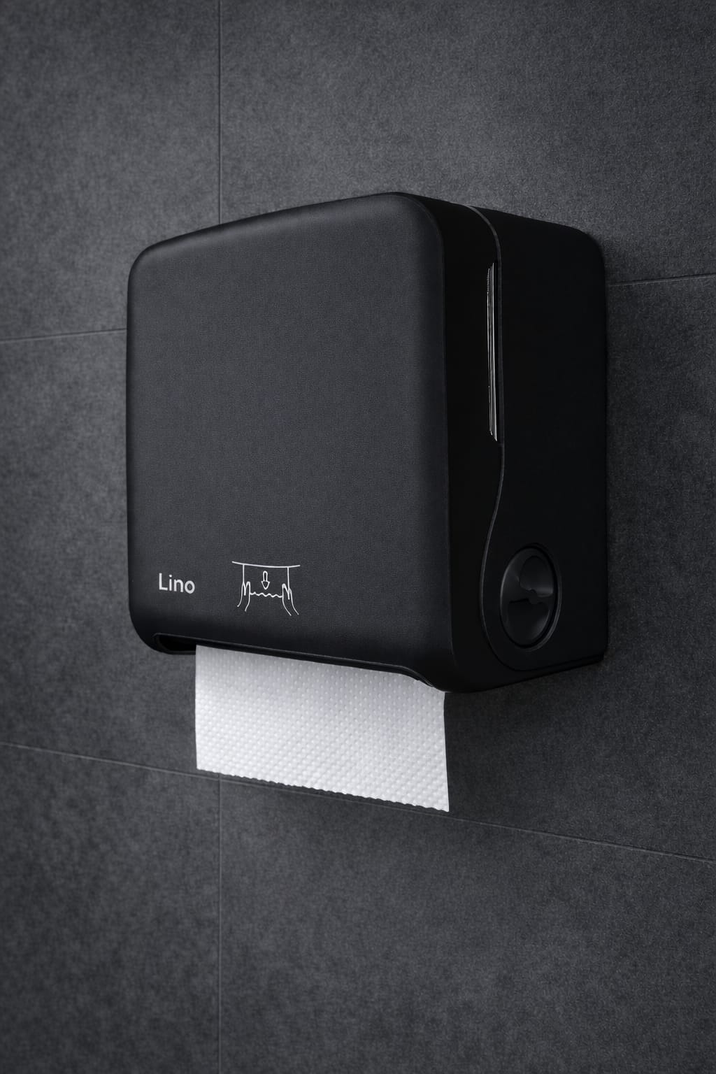 LINO מתקן לנייר ידיים שחור
