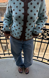 Blue & Brown Dotty Cardigan