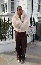 Coming Soon Cream Flossie Faux Fur Bomber Jacket