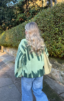 Double Green Poplar Paint Spill Jumper