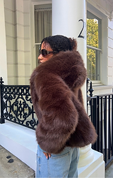 Chocolate Faye Faux Fur Jacket