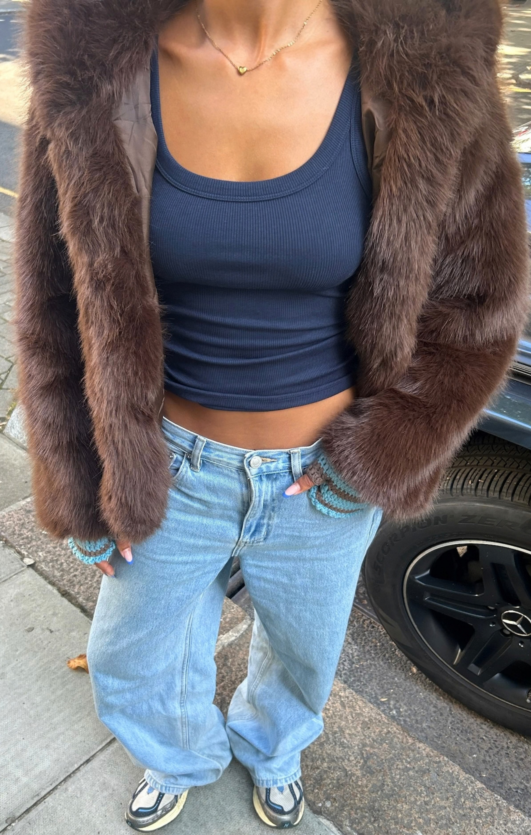 Chocolate Faye Faux Fur Jacket