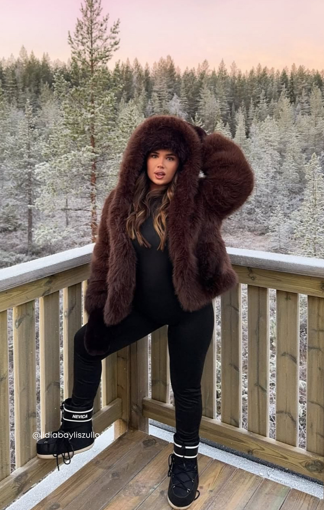 Chocolate Faye Faux Fur Jacket