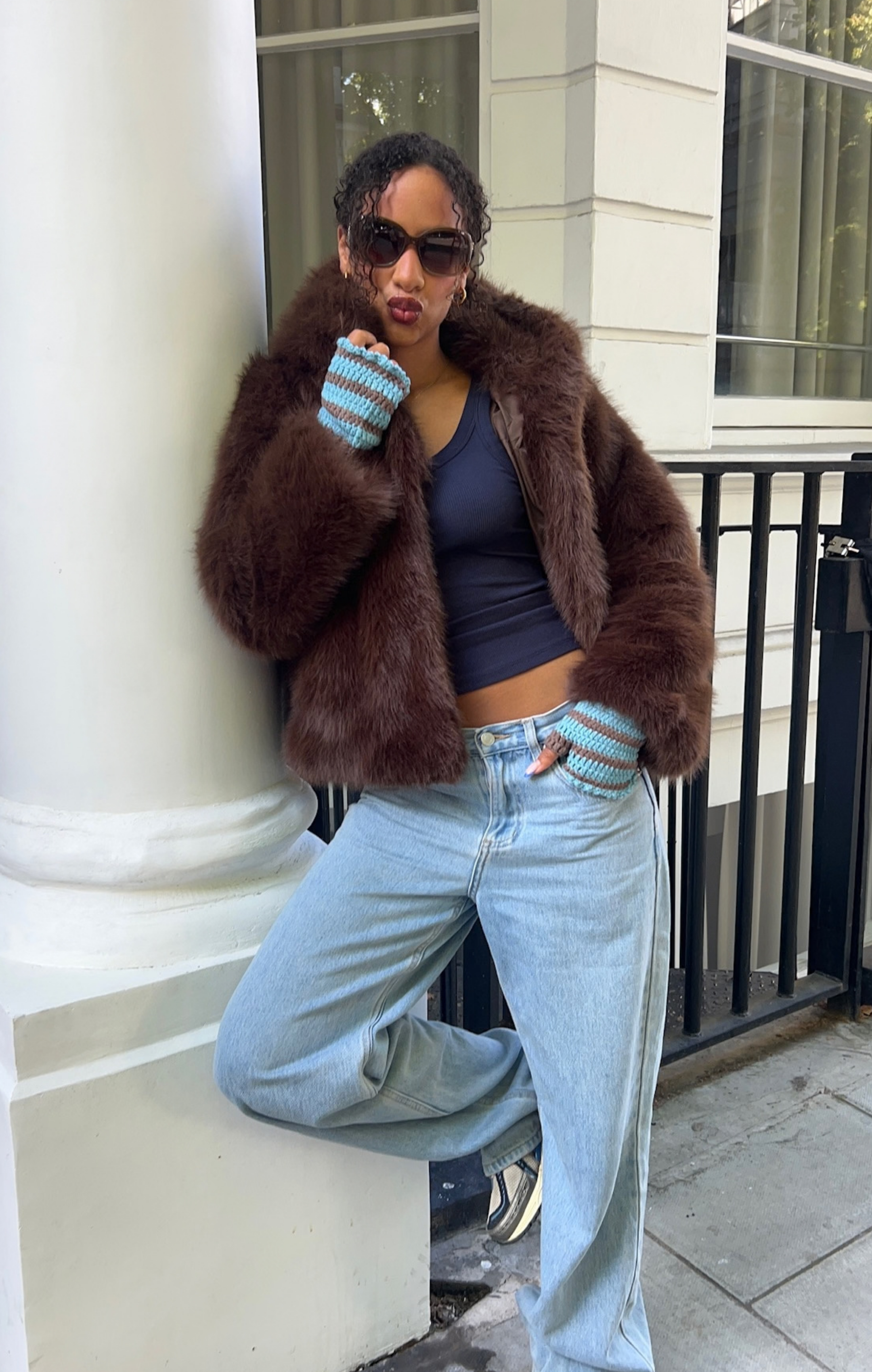 Chocolate Faye Faux Fur Jacket