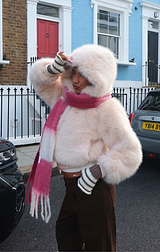 Cream Flossie Faux Fur Bomber Jacket