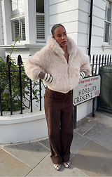 Cream Flossie Faux Fur Bomber Jacket