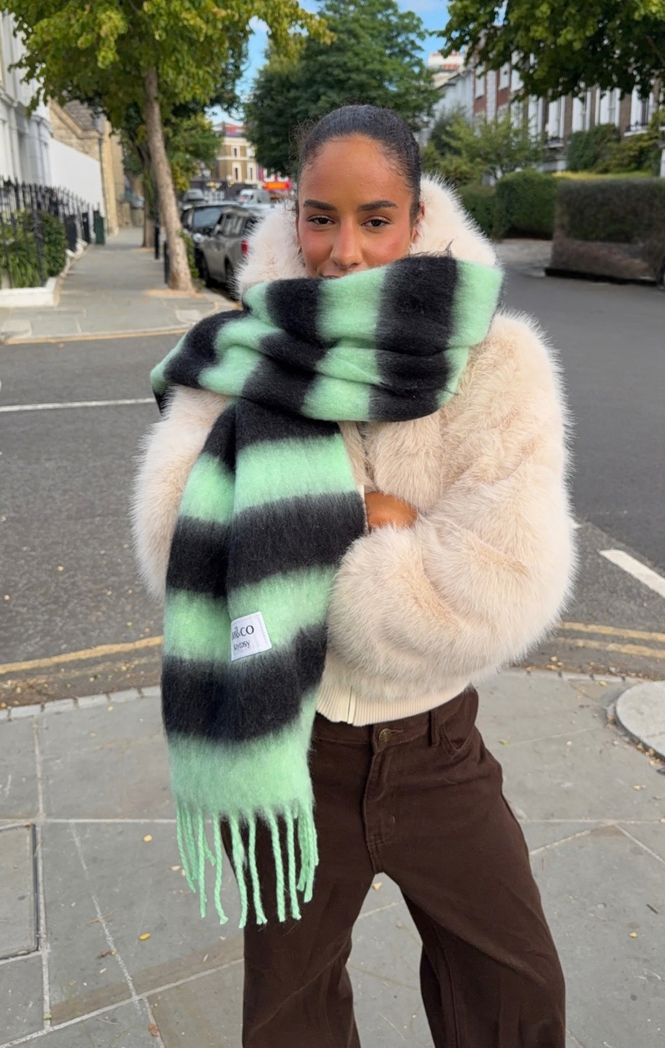 Coming Soon Liquorice Stripe Scarf