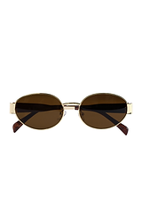 Gold Frame Oval Sunglasses