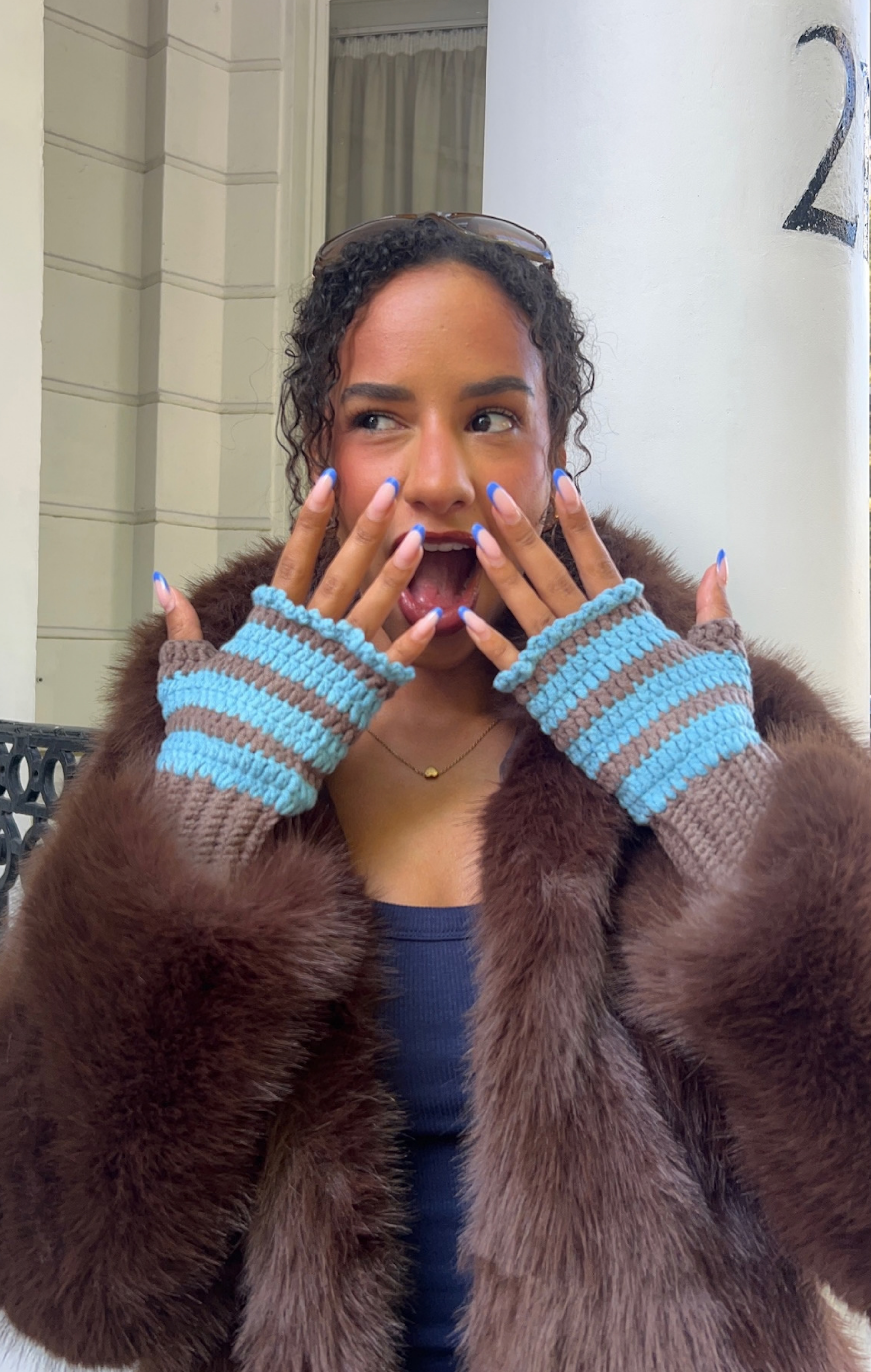 Coming Soon Blue Ruffle Glove