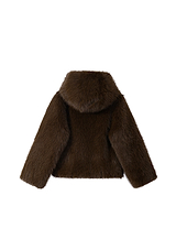 Coming Soon Chocolate Faye Faux Fur Jacket