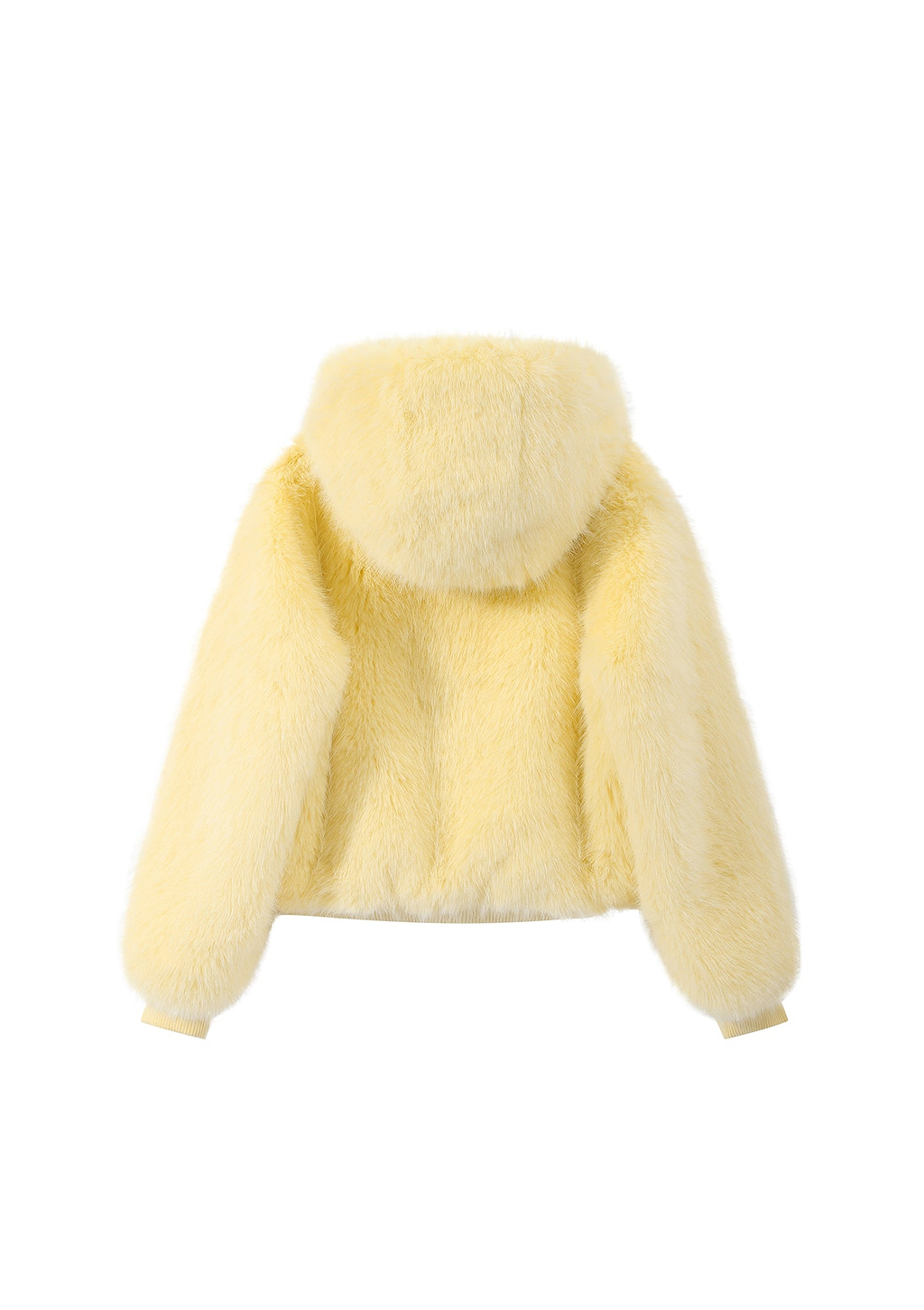 Coming Soon Yellow Flossie Faux Fur Bomber Jacket