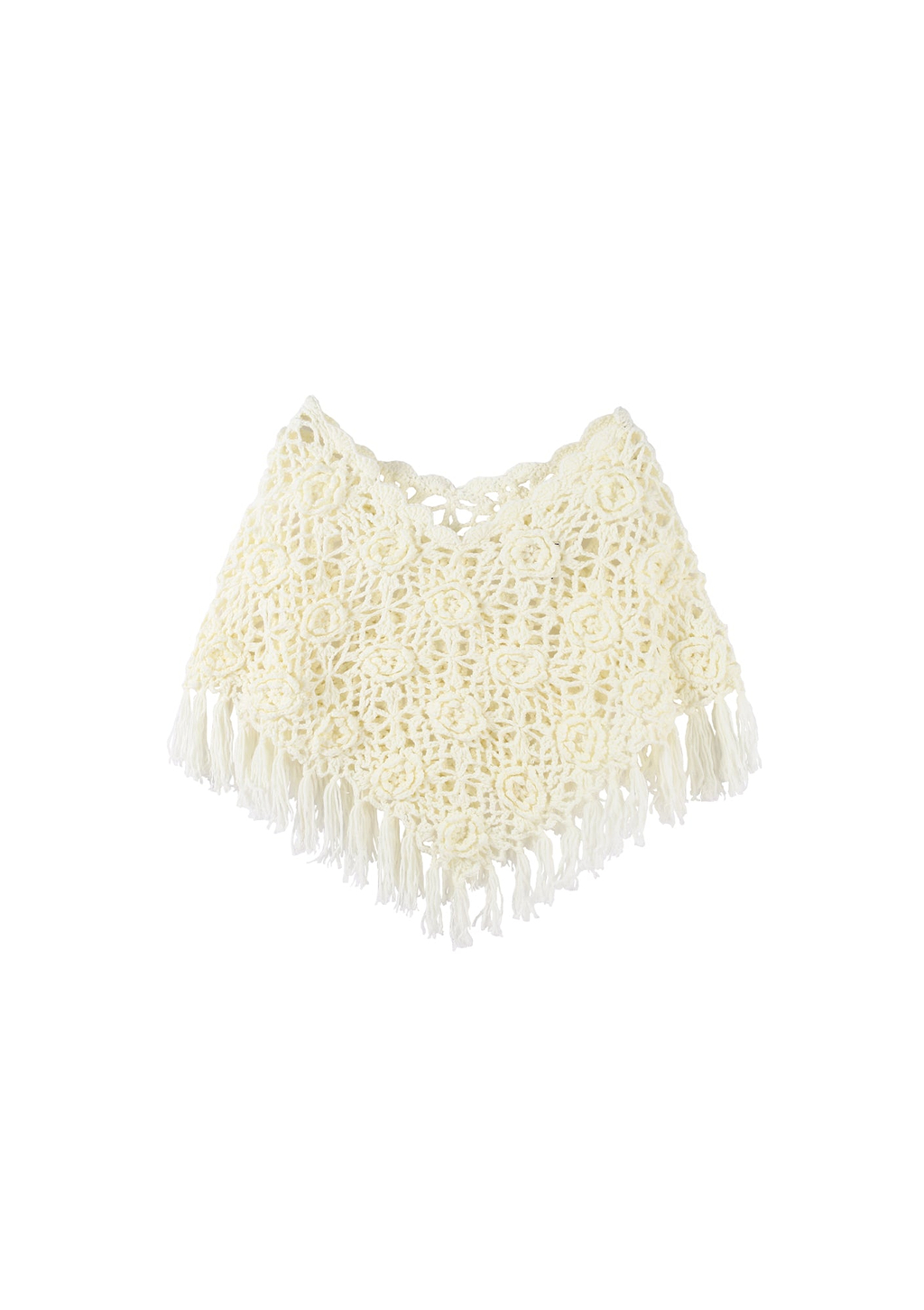 Cream Rosette Poncho