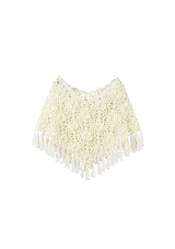 Cream Rosette Poncho