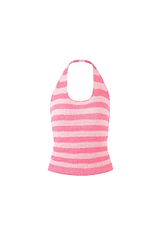 Pink Striped Halter Top