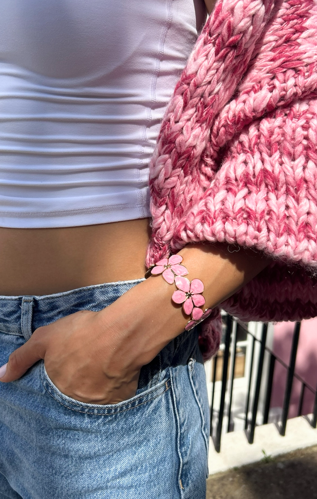 Pink Carmelia Cuff