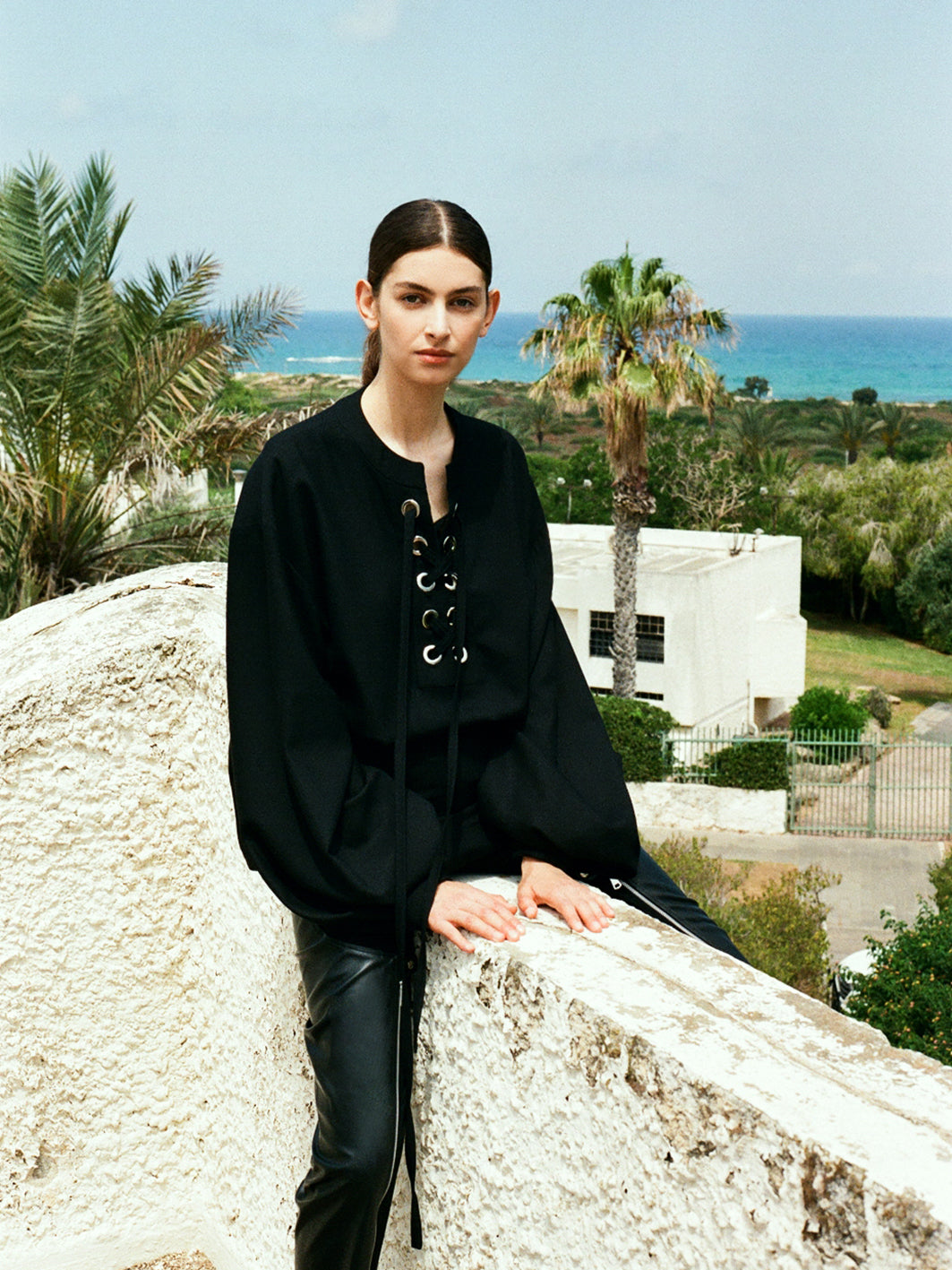 EUREKA Lace-Up Blouse