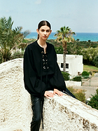 EUREKA Lace-Up Blouse
