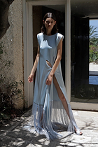 TROCADERO Fringed Silk Gown
