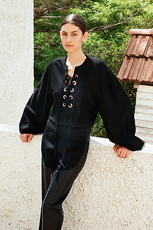 EUREKA Lace-Up Blouse