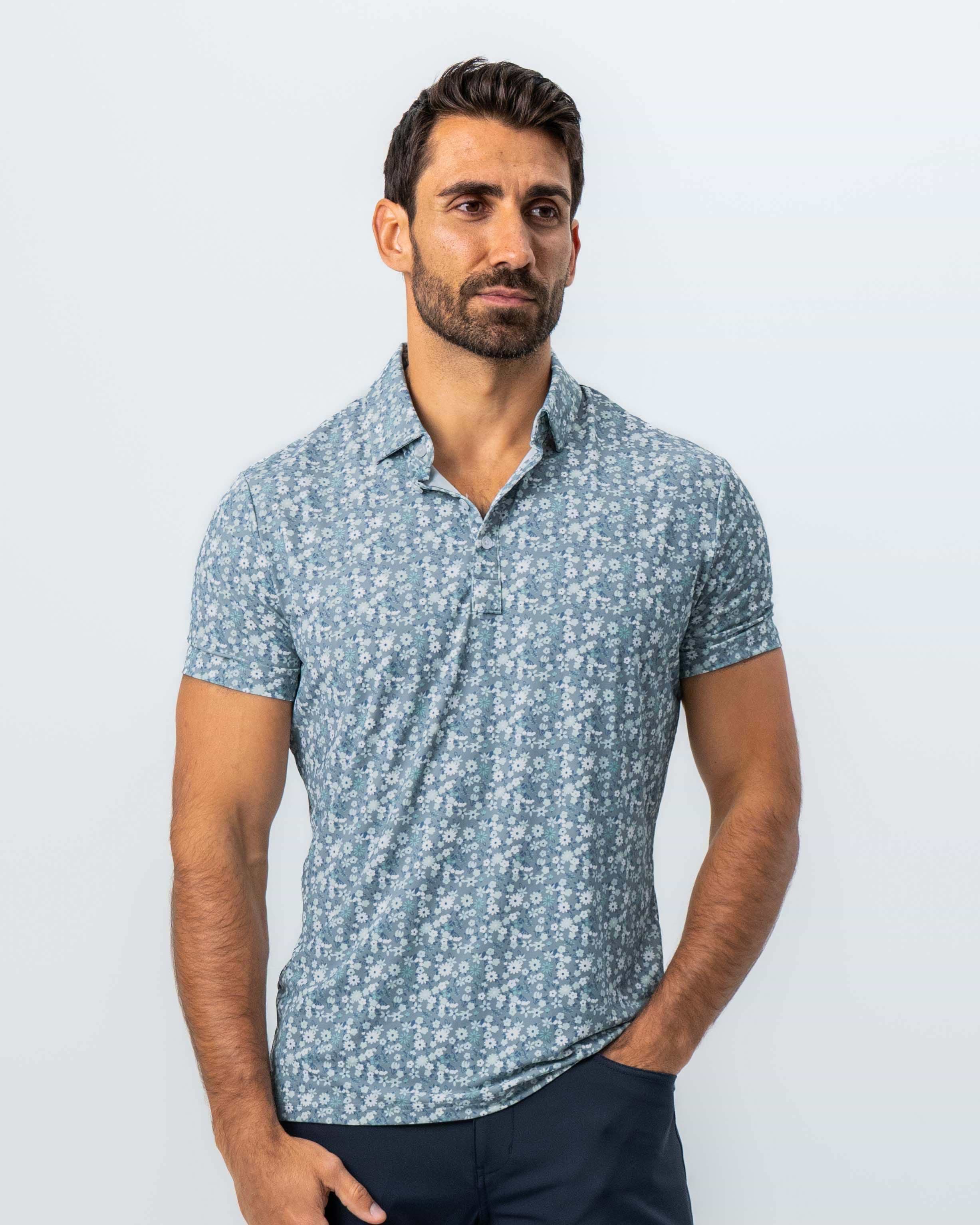 men's evergreen dress shirt Men's FLX Slim Performance Untucked-Fit Button Down Long Sleeve Shirt Color: Evergreen Size: M SLIM