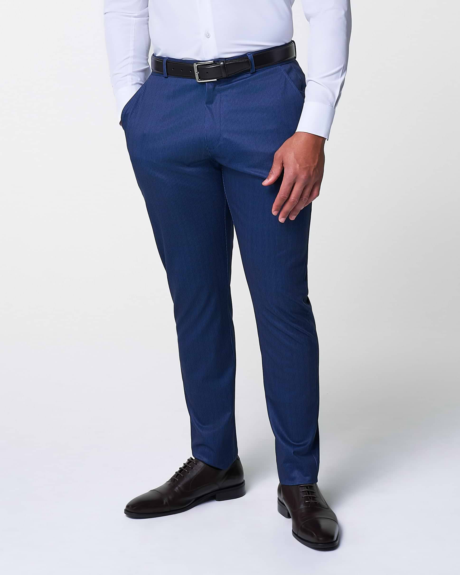 Athletic Fit Stretch Suit Pants - Navy & White Stripe 40W | 34-36L / Navy & White Stripe Athletic Fit Stretch Suit Pants - Navy & White Stripe 40W | 34-36L / Navy & White Stripe
