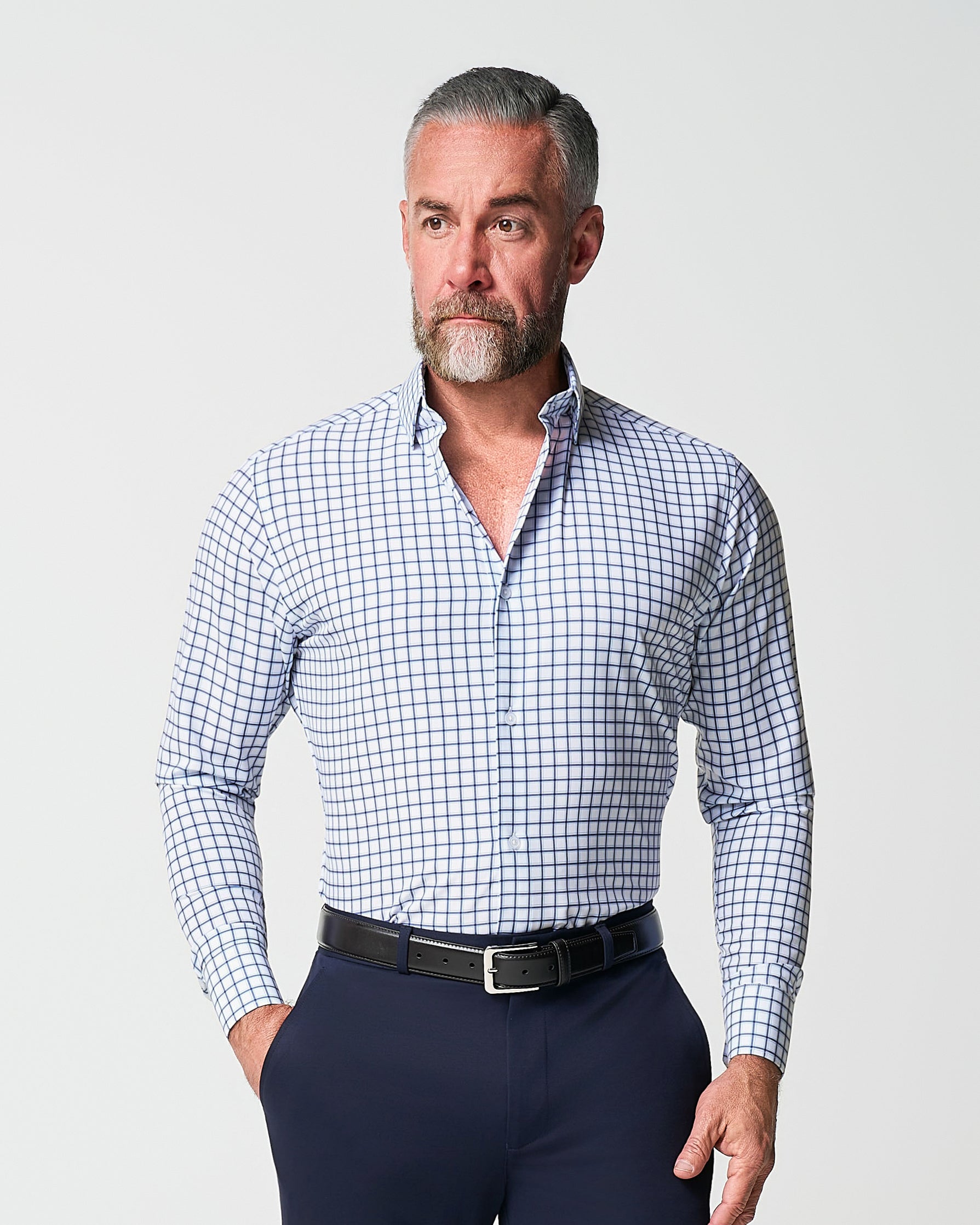 The Elias Light Navy Windowpane M / Light Navy Windowpane