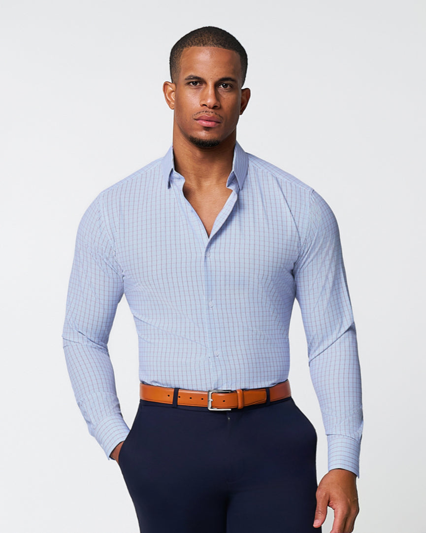 ''The Ivaan Blue & Purple Double Grid M / Blue & Purple Double Grid