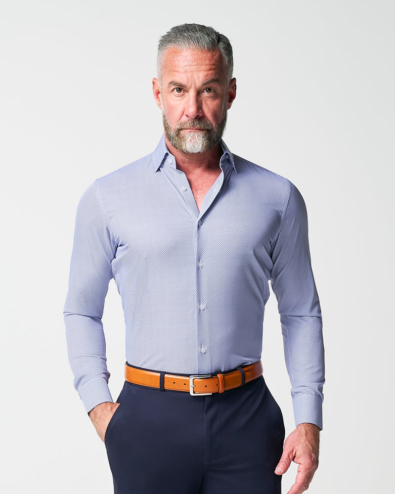 The Charles Navy Diamond Dress Shirt M / Navy Diamond