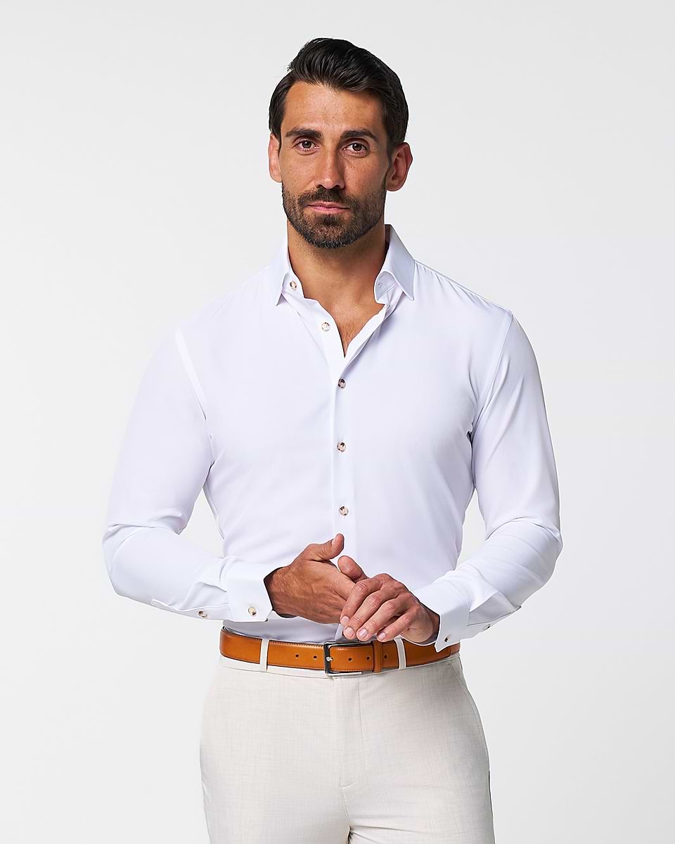 The Leonardo Solid White With Tortoise Shell Buttons XS / Solid White With Tortoise Shell Buttons