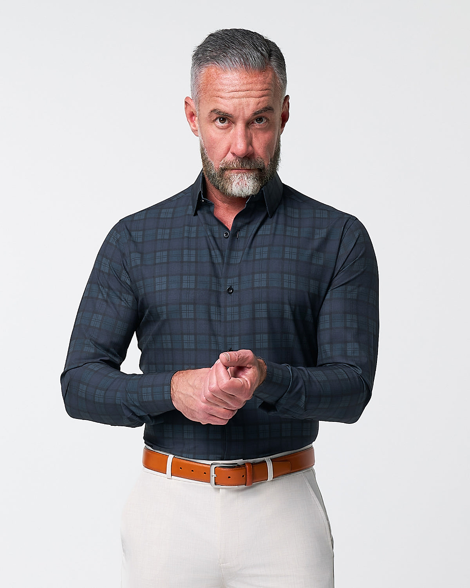 green emerald velvet dress Comfort Stretch Non-Iron Plaid Dress Shirt with Contrast Trim