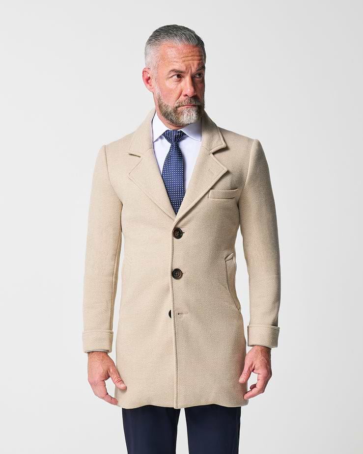 3 Button Overcoat - Tan Herringbone S / Tan Herringbone 3 Button Overcoat - Tan Herringbone S / Tan Herringbone