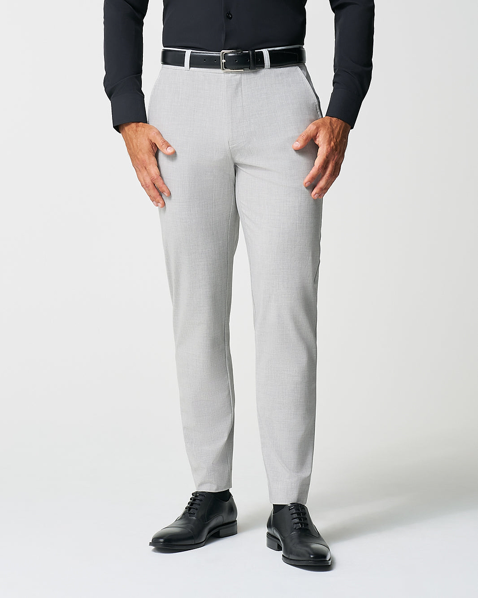 light grey dress pants women's Athletic Fit Suit - Lightweight Heathered 32W washable-suiting