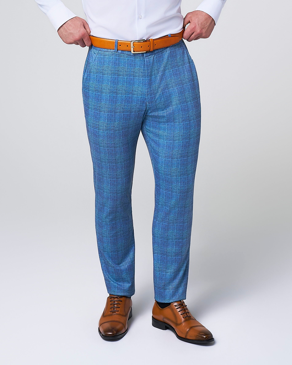 electric blue dress pants Brushed Tech Suit Pant - Plaid Electric Blue Plaid / 40W Size:9 1/2 Medium Sparkly Sky Blue Tulle Who doesnt love the Fabric Type: CHIFFON & CREPE