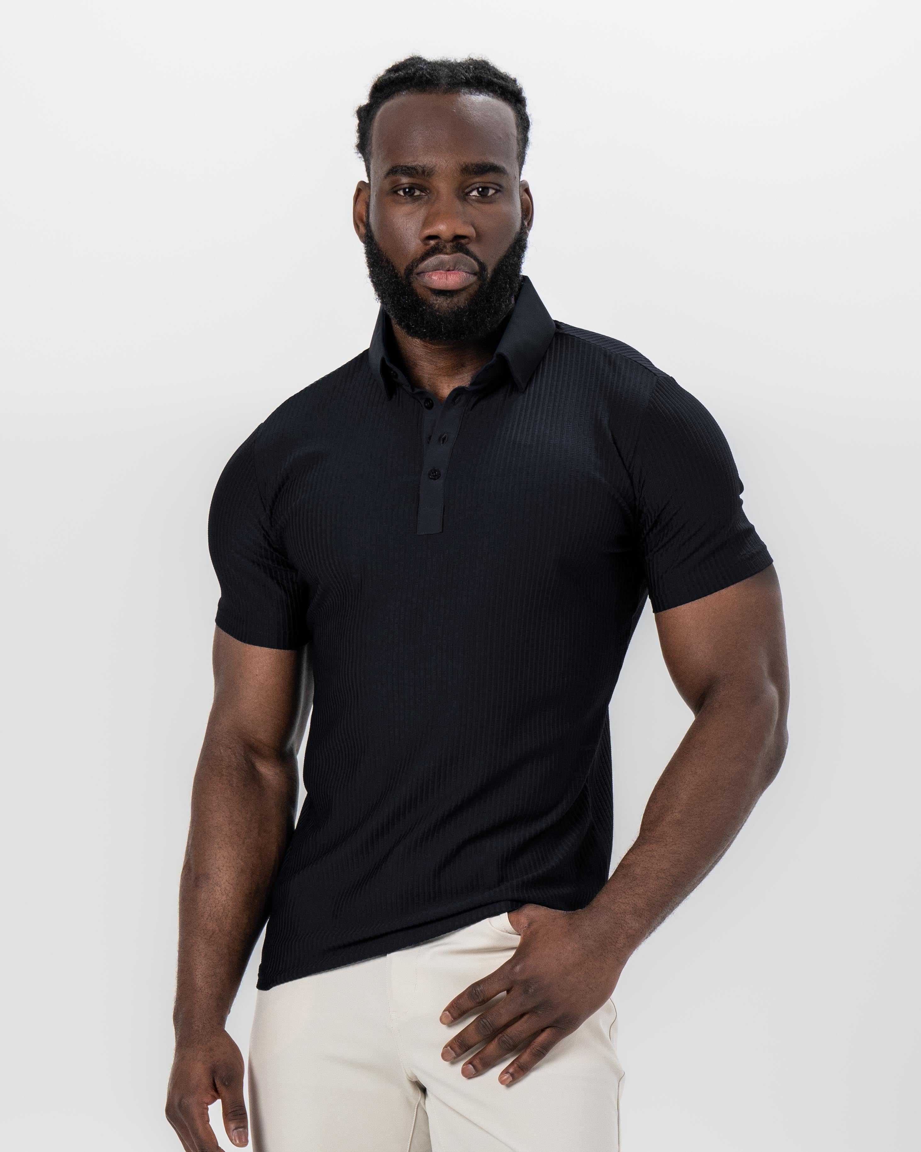 【定価4.6万/深水光太】NULLUS Seersucker Polo ブラック Seersucker Polo - Black
