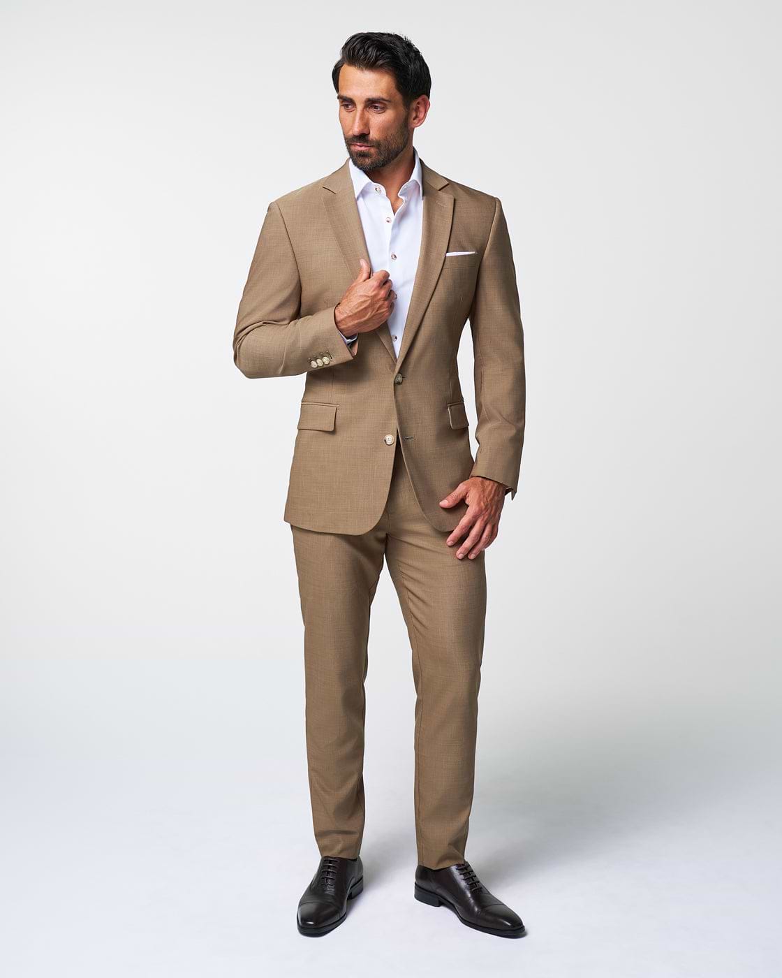 are dress pant stretch business clothes Athletic Fit Suit Pants - Heathered Cappuccino 29W Navy Dress with Shawl and quads while still Red Tulle Holiday Dress Jersey Colors:Mint Blue