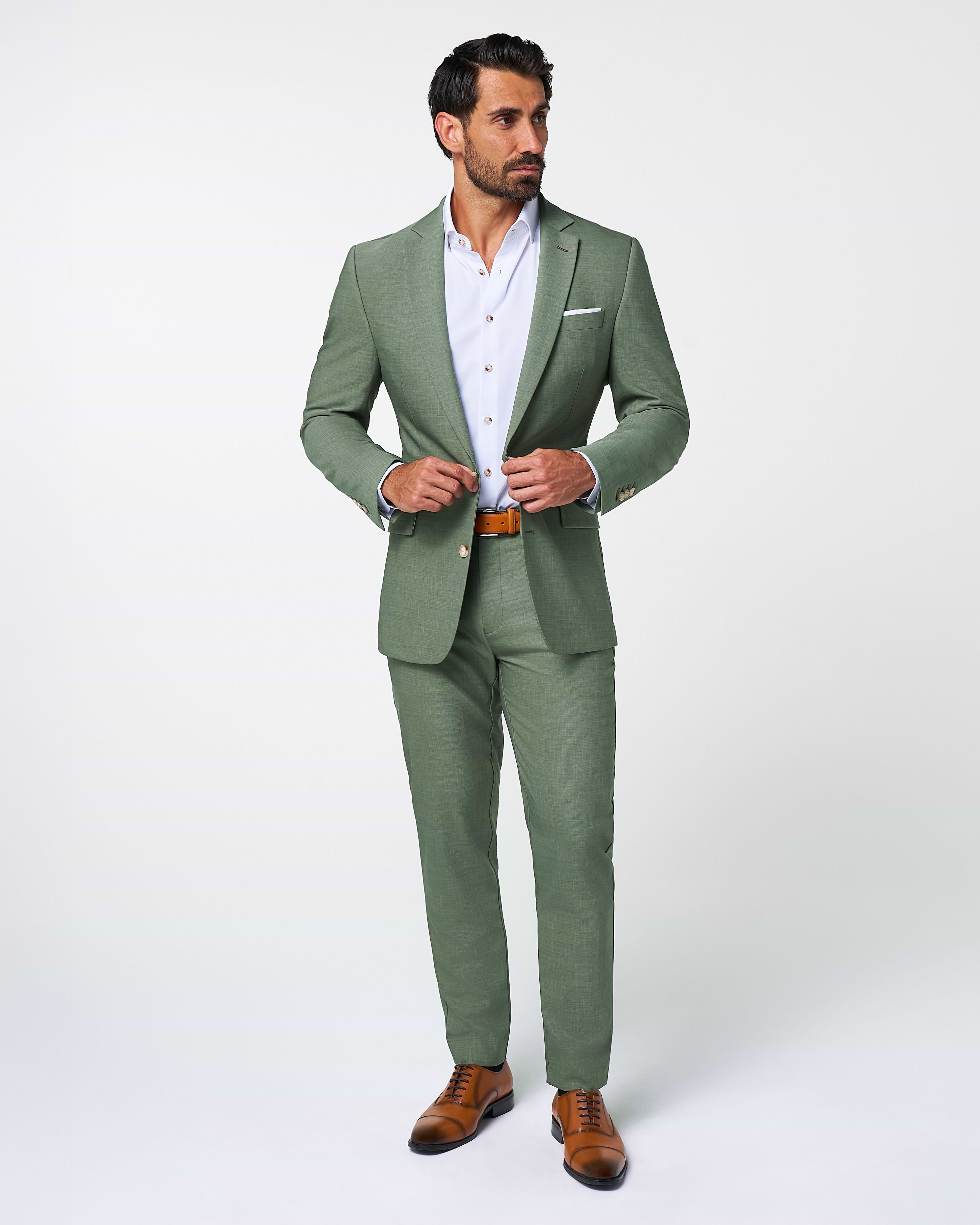 Athletic Fit Stretch Suit - Heathered Forest Green Athletic Fit Stretch Suit - Heathered Forest Green