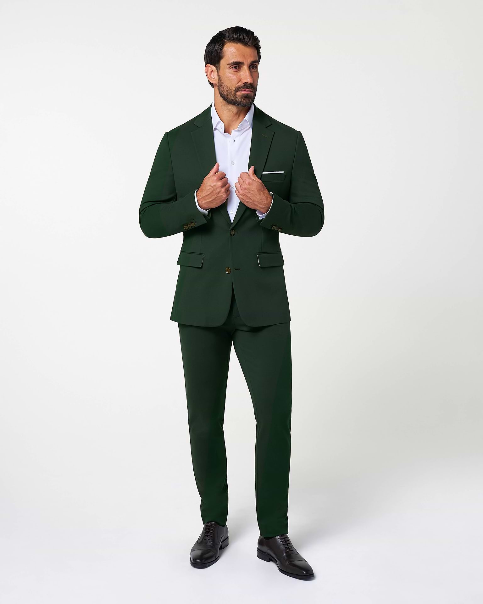 Athletic Fit Stretch Suit - Solid Hunter Green Athletic Fit Stretch Suit - Solid Hunter Green