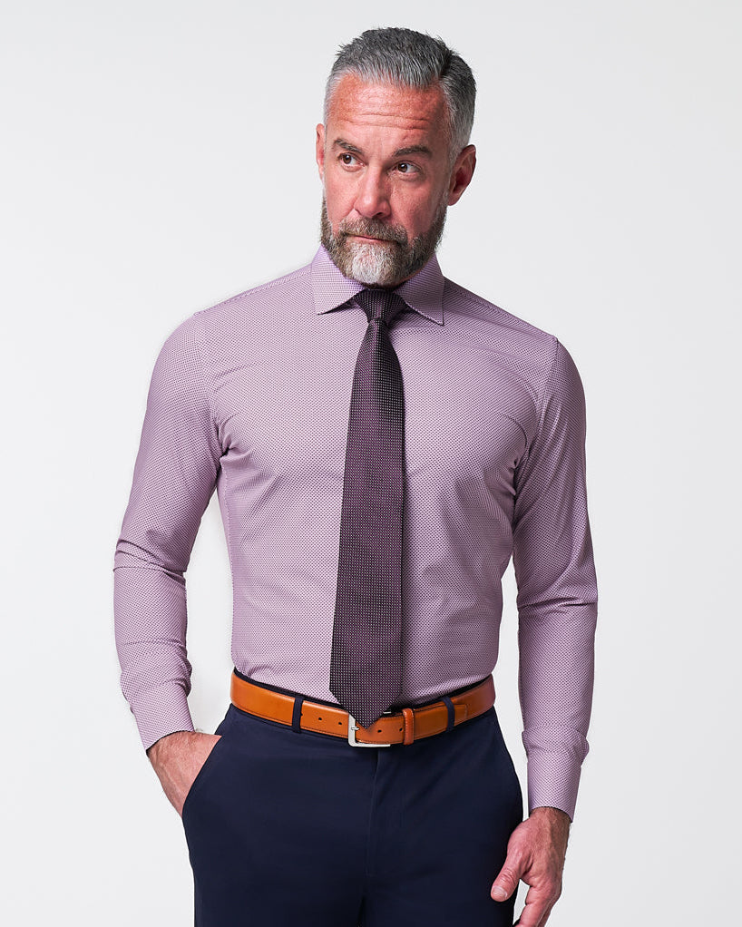 bright purple dress shirt Men's Long Sleeve Shirts | Lavendar Diagonal Solid