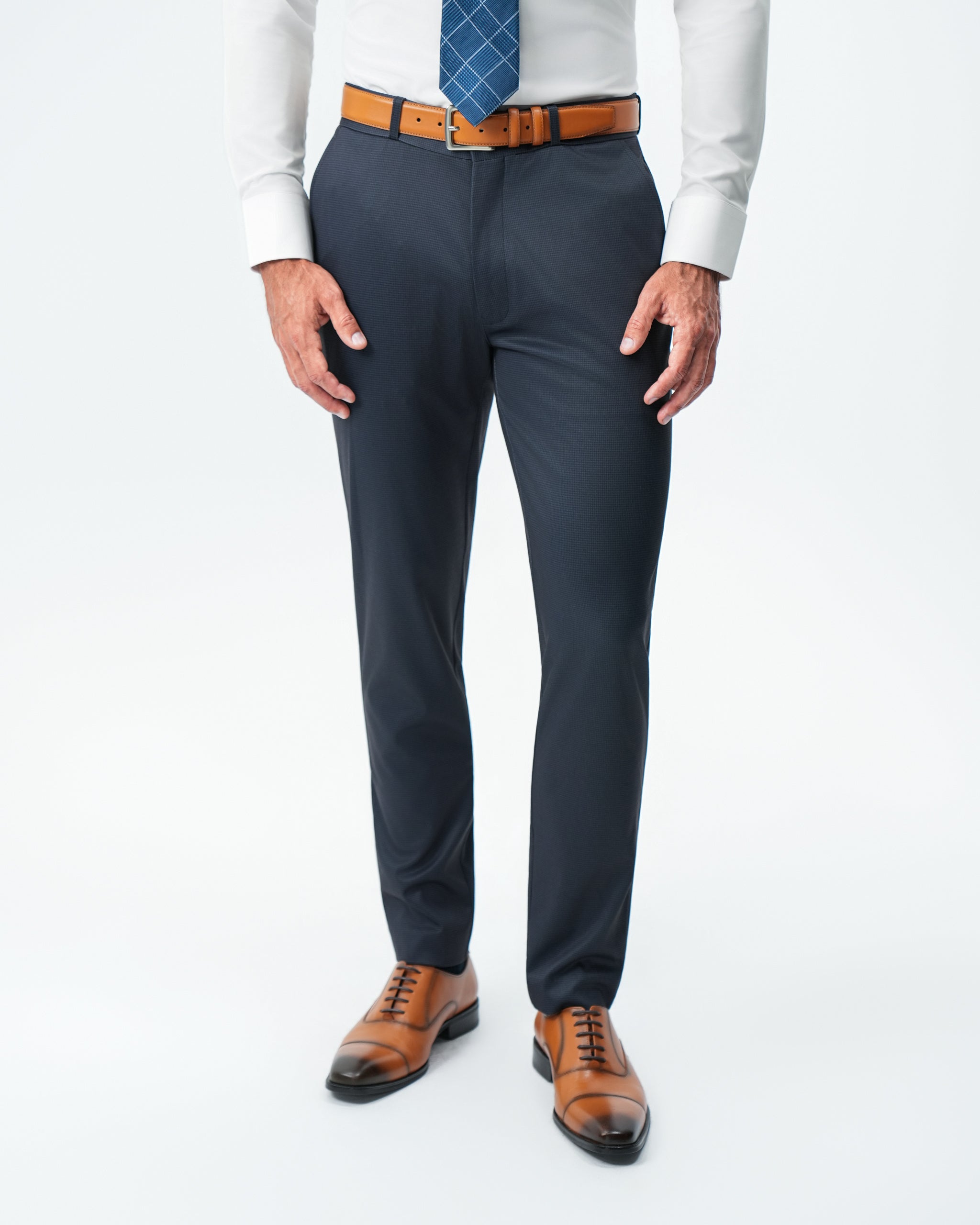 Athletic Fit Stretch Suit Pants - Navy & Black Mini Houndstooth 34W | 34-36L / Navy & Black Mini Houndstooth