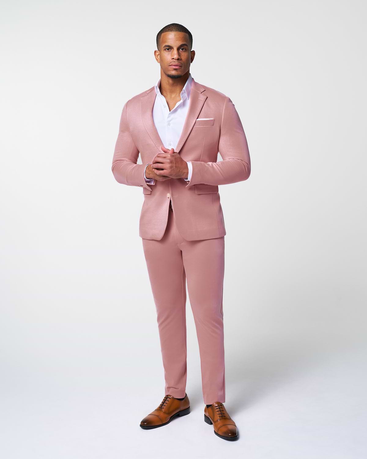 Athletic Fit Stretch Suit - Solid Rose Athletic Fit Stretch Suit - Solid Rose