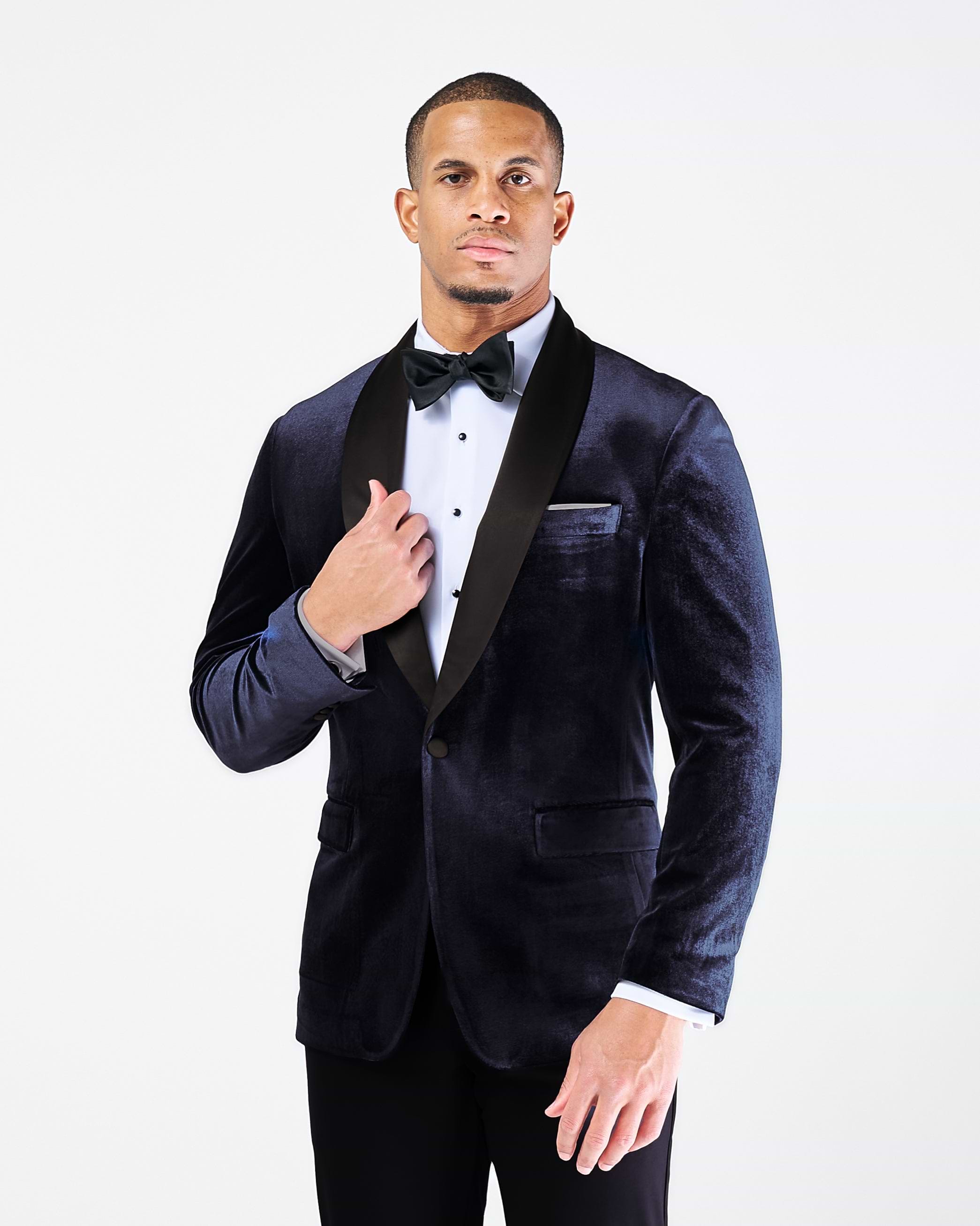 Athletic Fit Stretch Tuxedo Jacket - Navy Velvet Athletic Fit Stretch Tuxedo Jacket - Navy Velvet