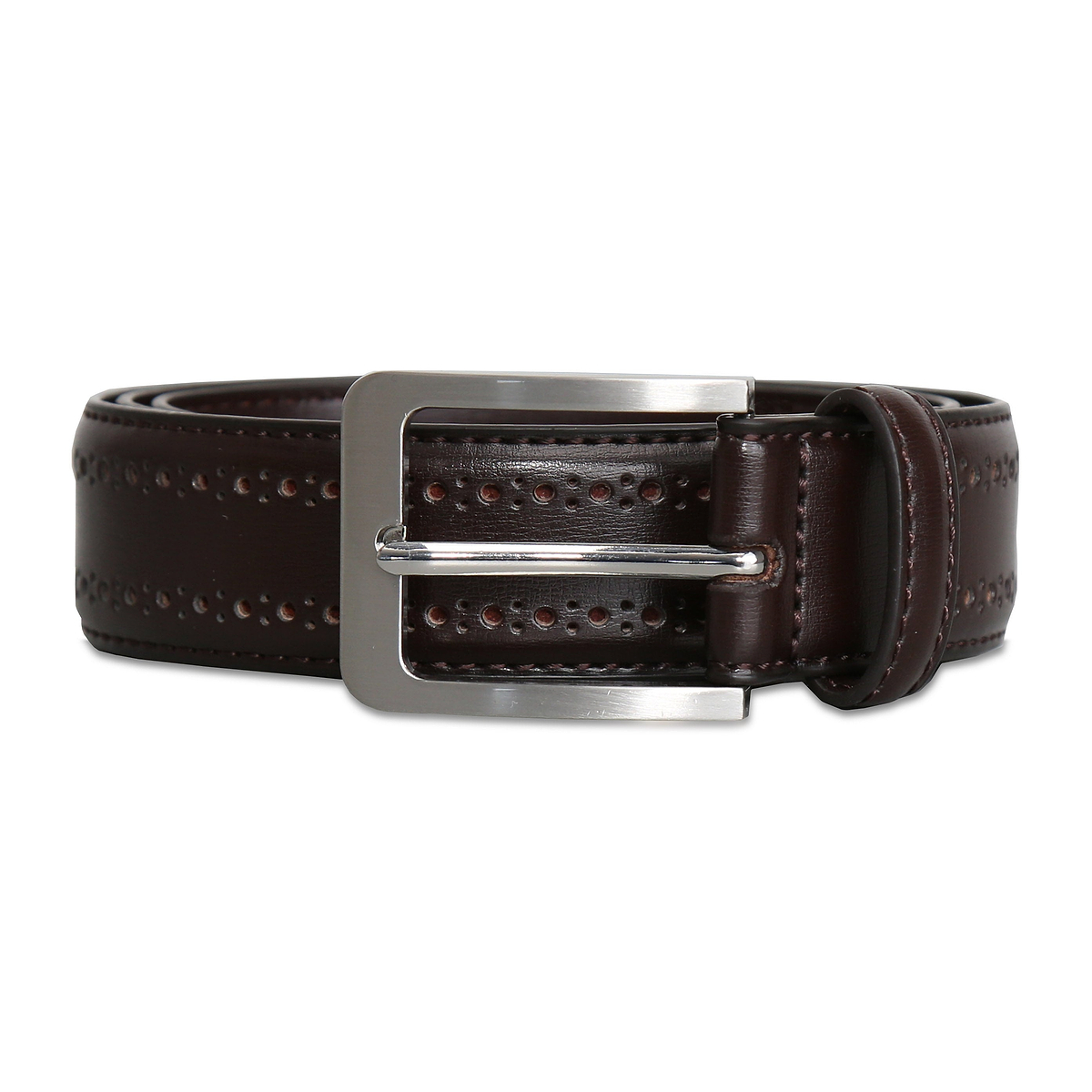 NWT Perforated Leather Wrap Belt Brody Perforated Golf Belt Genuine Full Grain Leather Belt 1  main image 4
