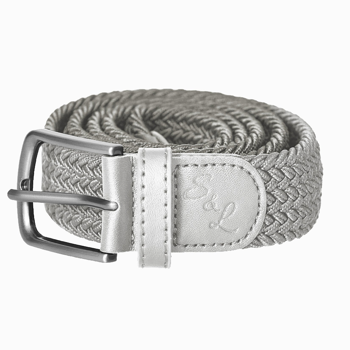 Gray Metal Embellished Stretch Belt sz M XL Titan Grey EDC Ratchet Belt 1.5 main image 4