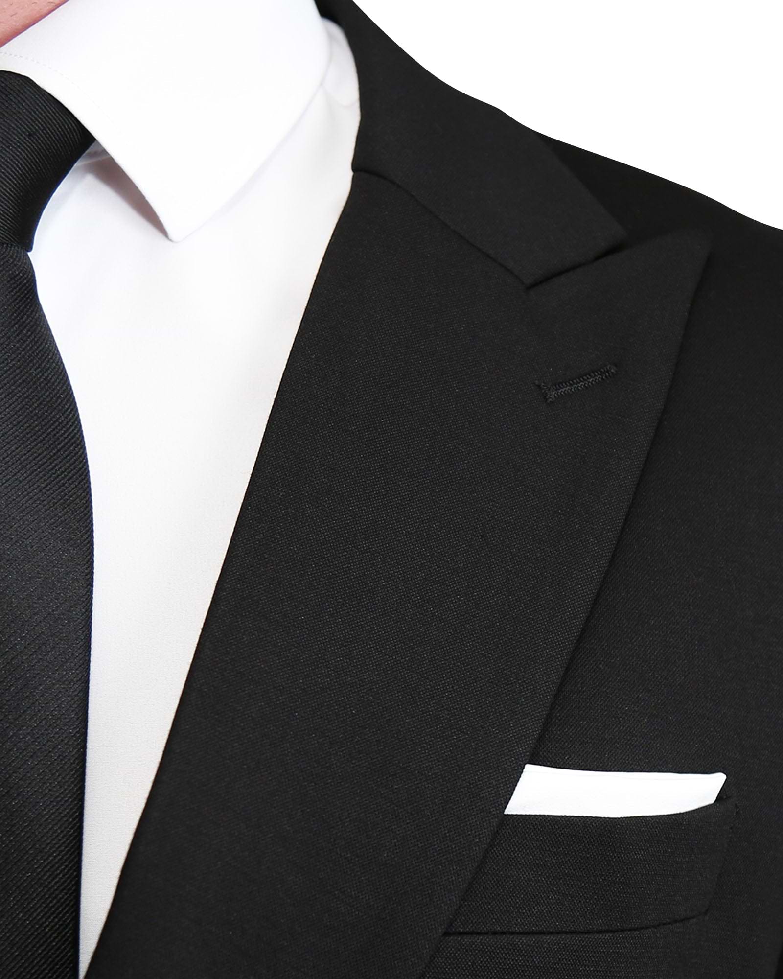 Athletic Fit Stretch Suit - Black Double Breasted